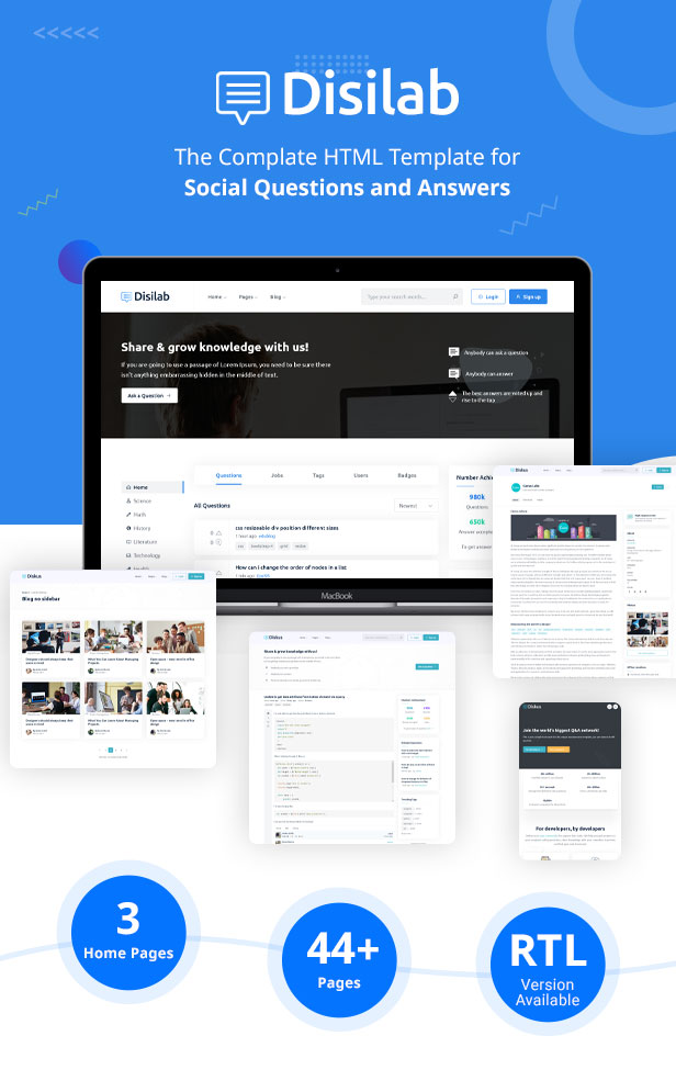 Disilab - Social Questions and Answers HTML5 Template