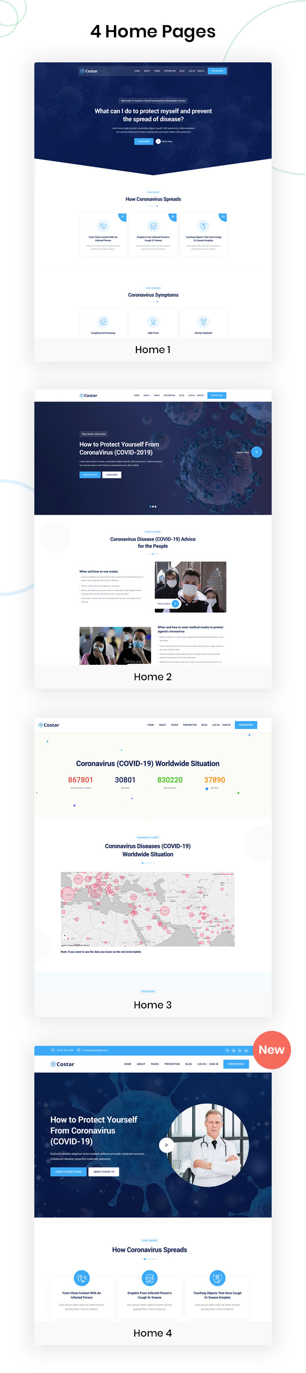 Costar - Coronavirus (COVID-19) Medical Prevention HTML Template