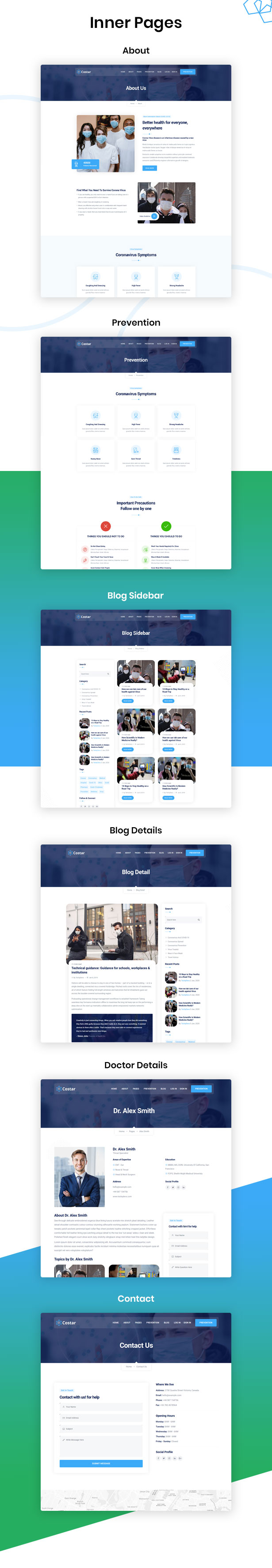 Costar - Coronavirus (COVID-19) Medical Prevention HTML Template