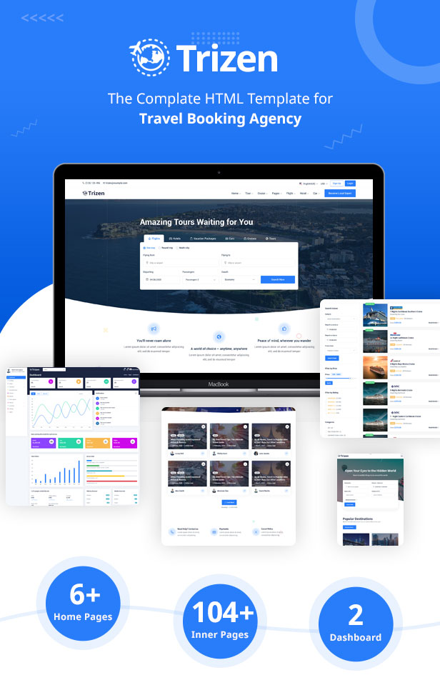 Trizen - Travel Hotel Booking HTML5 Template with Dashboard - 2